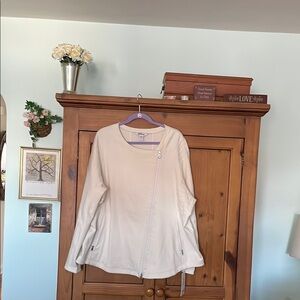 Athleta Cream Long Sleeve Moto Jacket